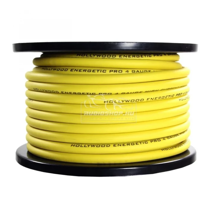 Hollywood Energetic PRO 21.4mm2 tápkábel, sárga