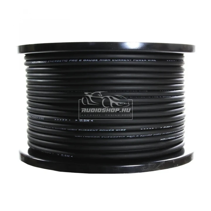 Hollywood Energetic PRO 9.6mm2 tápkábel, fekete