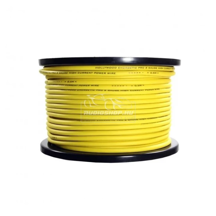 Hollywood Energetic PRO 9.6mm2  tápkábel, sárga