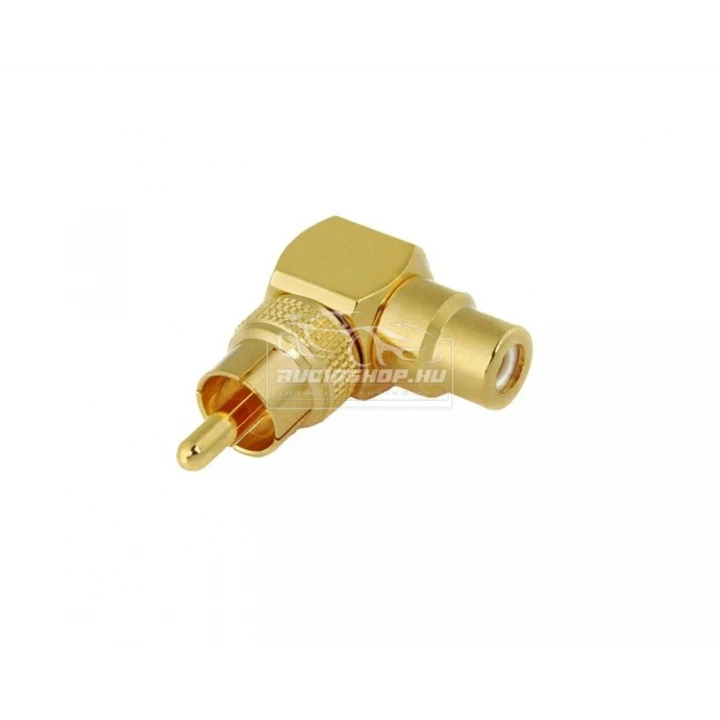 Kácsa Audio RP-57G, aranyozott RCA toldó,90°-os könyök