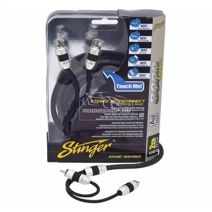 Stinger 8000 SI8212 3,7m Audiofil RCA kábel, Ezüst bevonat