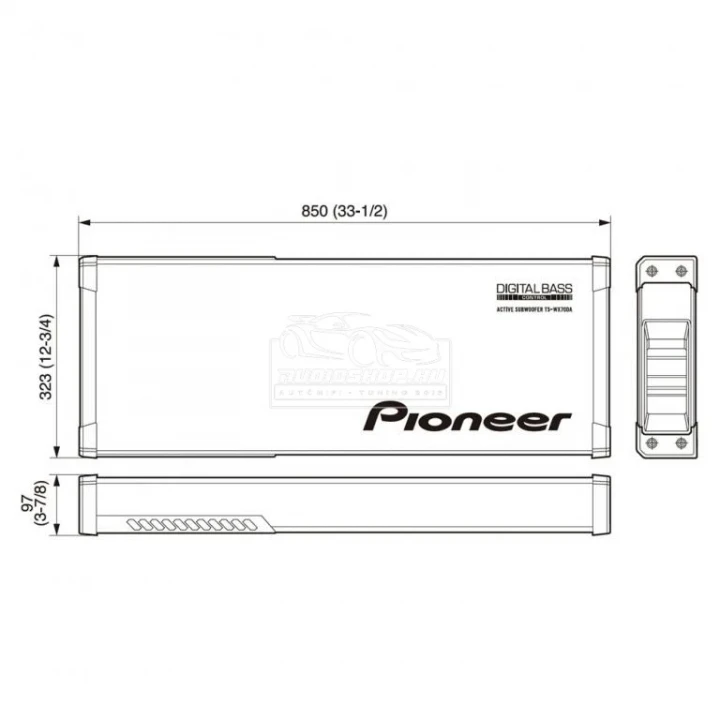 Pioneer TS-WX70DA Aktív Mélysugárzó, Digital Bass Control