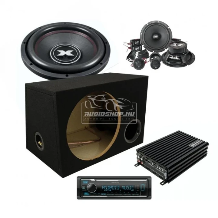 Excursion Autóhifi szett válogatás 600W csomag Kenwood KMM-125 USB autórádió