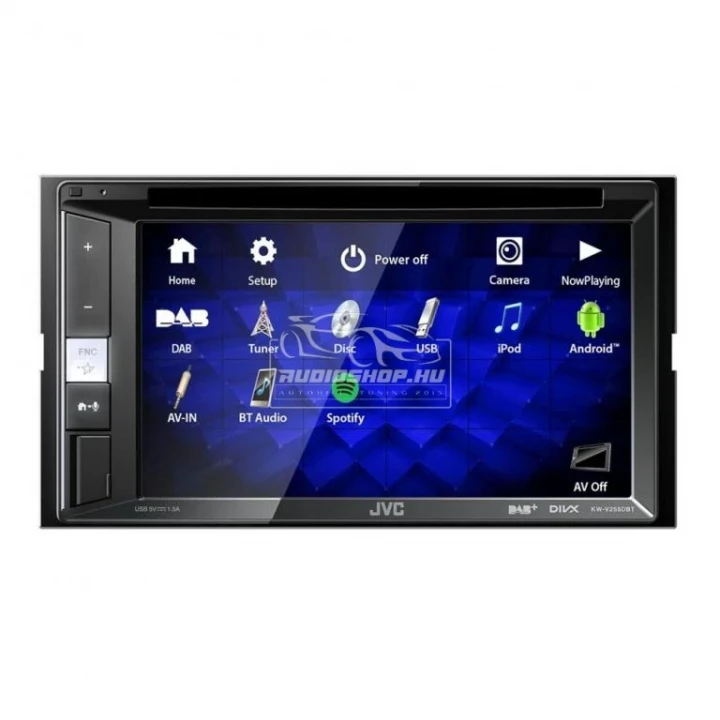 JVC KW-V255DBT 2 DIN autó-multimédia DVD lejátszó, BT, 6 RCA, DSP 