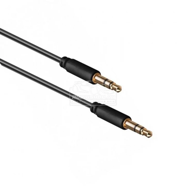 Sztereo AUX 3,5mm Jack Jack kábel 1,5 méter, aranyozott csatlakozókkal, fekete szín