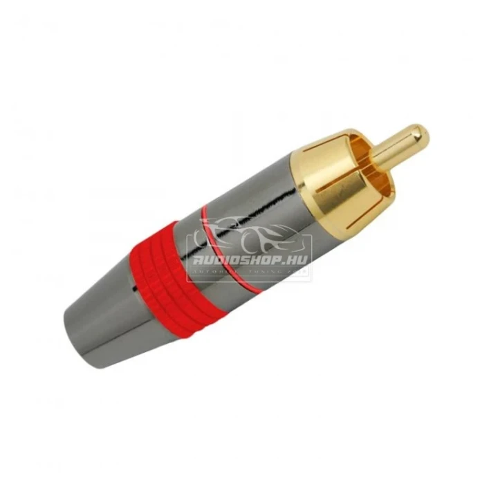 RCA dugó / aranyozott, max. 8 mm kábelhez - Piros jelöléssel