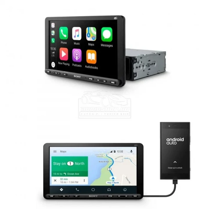 Sony XAV-AX8050D 8,95"-os nagy kijelzős multimédia fejegység, Apple CarPlay, Android Auto