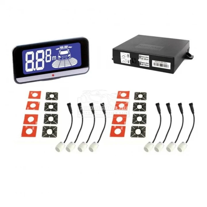 Parkolóradar első-hátsó, LCD kijelzővel Steelmate, fekete 16mm, PTS810V10IB