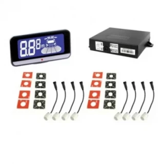 Parkolóradar első-hátsó, LCD kijelzővel Steelmate, fehér 16mm, PTS810V10IW