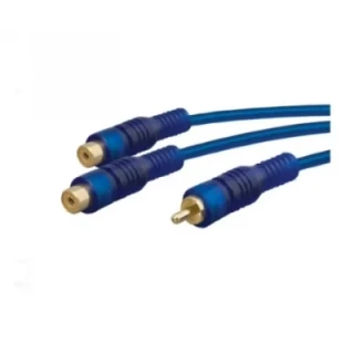 RCA kábel, 30cm-es Y elosztó / 1 dugó - 2 aljzat
