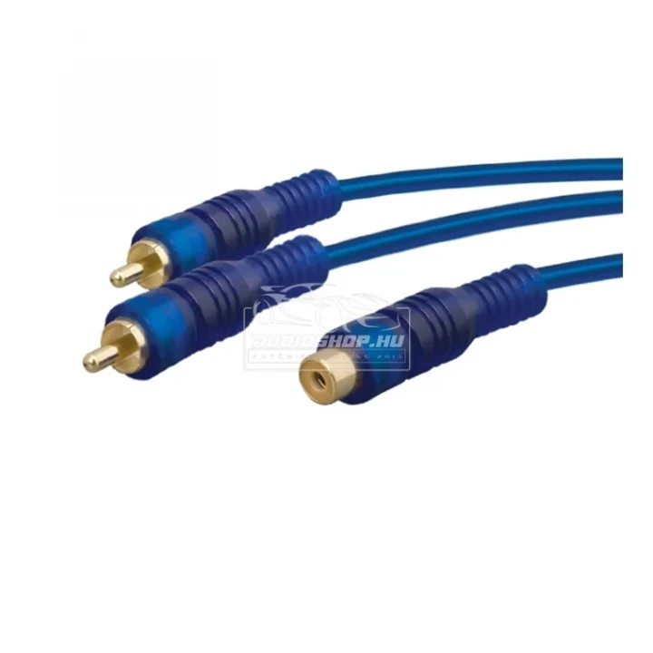 RCA kábel, 30cm-es Y elosztó / 1 aljzat - 2 dugó