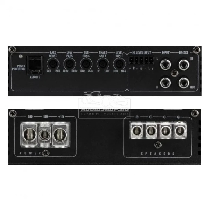 Crunch GPX3300.1D Mono 1 csatornás erősítő, 1650W / 1ohm kezelő gombok