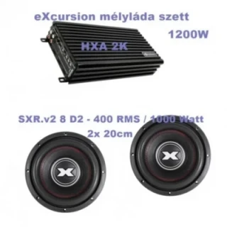 Excursion 2db SXR 20cm + HXA 2K 1200W mélyláda szett