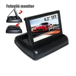 Autós felnyíló monitor, JVJ PZ-704 (4,3") TFT LCD kijelző