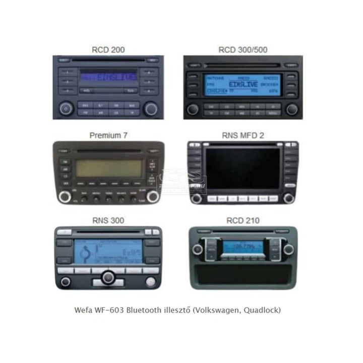 Wefa WF-603 Bluetooth illesztő Volkswagen, Quadlock 12 Pin