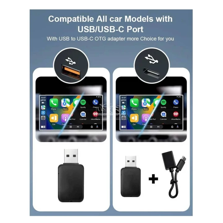ApplePie vezeték nélküli Apple CarPlay és Android Auto adapter