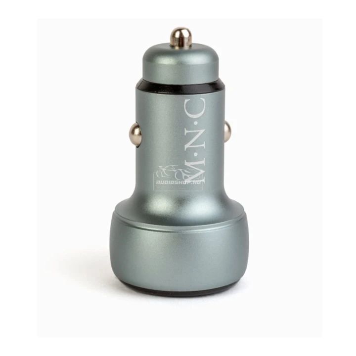 Autós szivargyújtó adapter Type-C PD és USB aljzattal, gyorstöltéssel – feszültségkijelzéssel – 48W MNC 55025B