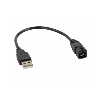 Volkswagen USB OEM csatlakozó megtartó adapter LVDS fekete USB-A VW járművek 44-1324-005