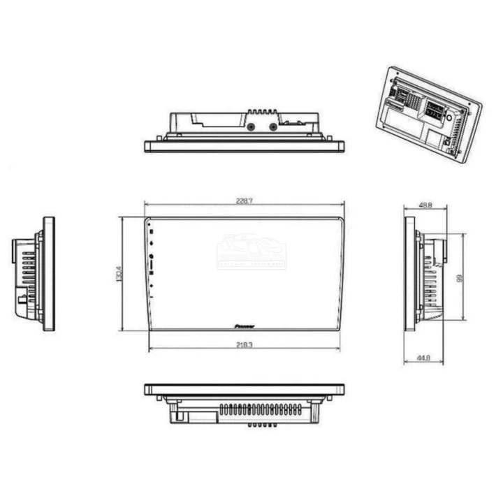 Pioneer SPH-PF97BT 9"-os Perfect FIT kompatibilis Fejegység, méretezések front