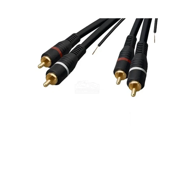 Autóhifi RCA kábel, fekete, 2RCA+remote, 5m